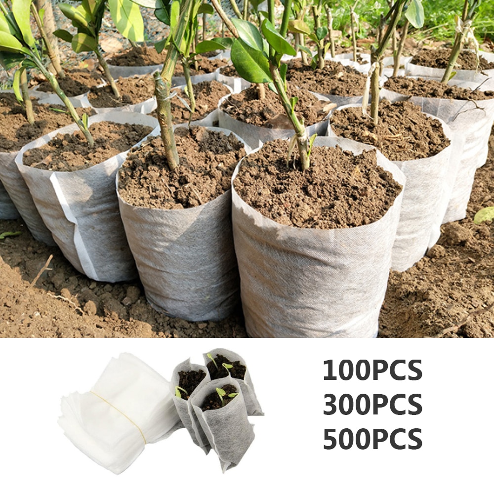 100/300/500pcs Plant Nursery Pot Seedling-Raising Bag