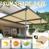 2/3/4/5x2M Anti-UV Sun Shelter Mesh Sunshade Protection Outdoor Canopy Garden Patio Pool Shade Sail Awning Camping Shade Cloth 2