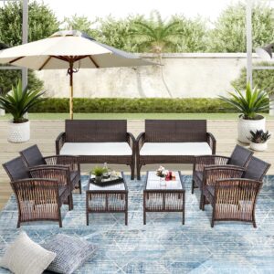 4 IN 1 Outdoor Furniture Rattan Chair Table Terrace