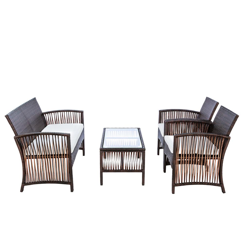 4 IN 1 Outdoor Furniture Rattan Chair Table Terrace - Image 5