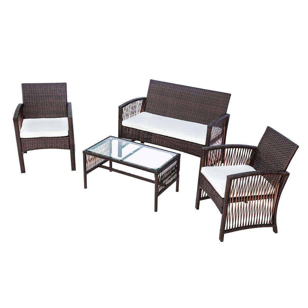 4 IN 1 Outdoor Furniture Rattan Chair Table Terrace - Image 6