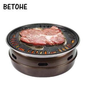Korean Carbon Oven Korean Barbecue Grill Household Baking Tray Round Barbecue Machine Fried Meat Pot