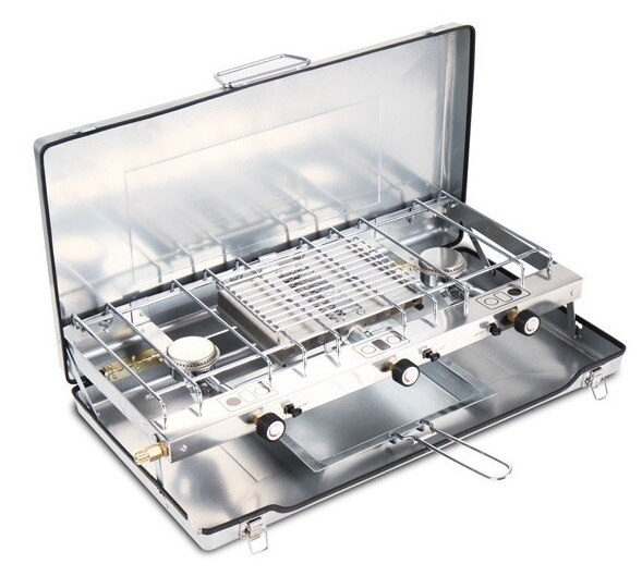 CE.Roth certificate portable gas stove, outdoor gas stove, gas BBQ grill.double burners grill,free shipping - Image 2