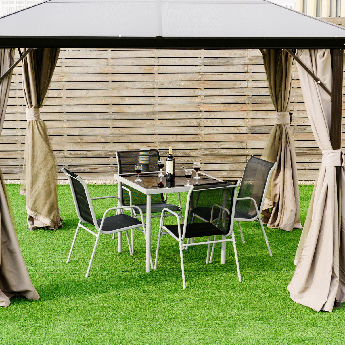 Costway 5 PCS Bistro Set Garden of Chairs - Image 3