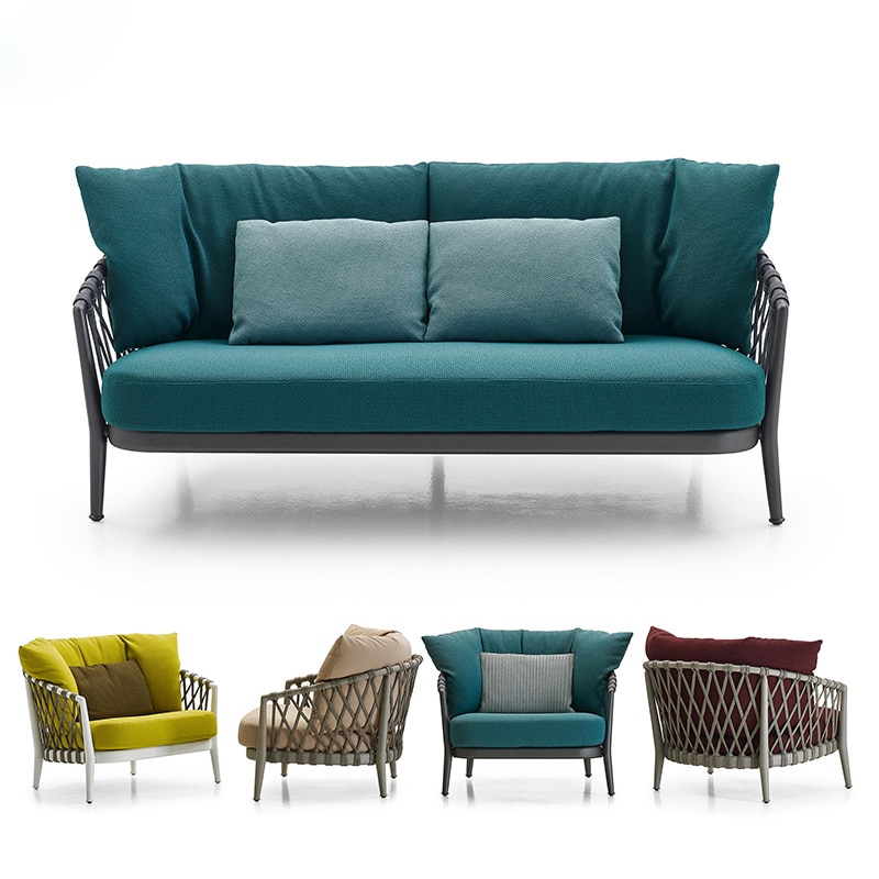 Factory Price Hotel rope dining set patio furniture - Image 6