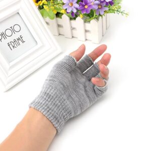 Fingerless Gloves Woman Winter Knitted Pair 1 Stretch Half Finger Elastic Soft Warm
