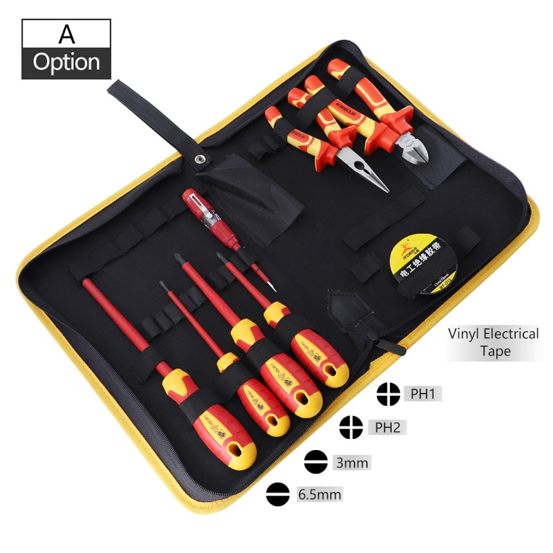 Insulated Screwdriver Set VDE 1000V Magnetic Screw Driver 6'' 8'' Wire Cutter CR-V Long Nose Pliers Electrician Repair Tools - Image 2