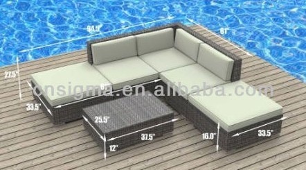 Modern Outdoor Backyard Wicker Patio Furniture Sofa