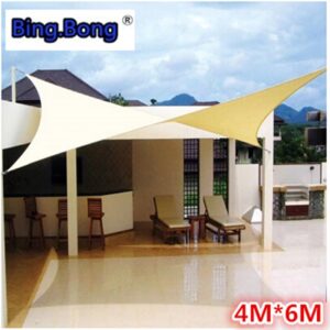 Outdoor Sun Shade Sail 4x6m PU Waterproof 100% Cloth Canvas Awning Canopy Beach Shading Gazebo Toldo Garden Swiming Pool Balcony