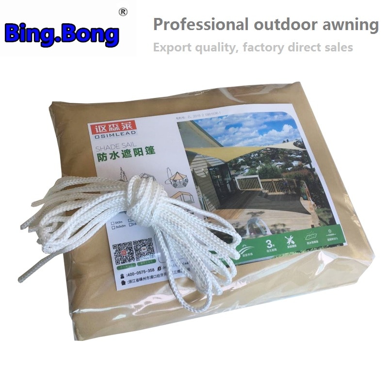 Outdoor Sun Shade Sail 4x6m PU Waterproof 100% Cloth Canvas Awning Canopy Beach Shading Gazebo Toldo Garden Swiming Pool Balcony - Image 4
