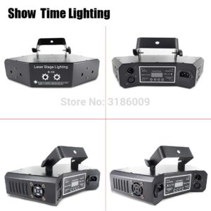 Alternative view of Show Time 6 Lens DMX Red Green Blue RGB Beam 16 Patterns Laser Scanner Light Home Party DJ Stage Lighting KTV Show Sector laser