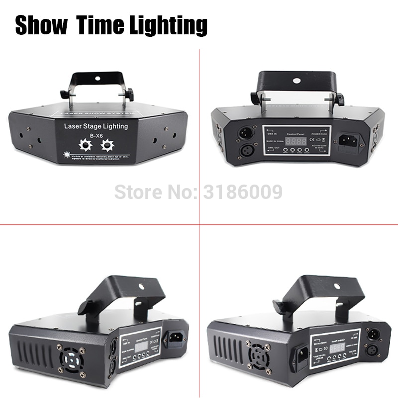 Show Time 6 Lens DMX Red Green Blue RGB Beam 16 Patterns Laser Scanner Light Home Party DJ Stage Lighting KTV Show Sector laser - Image 2
