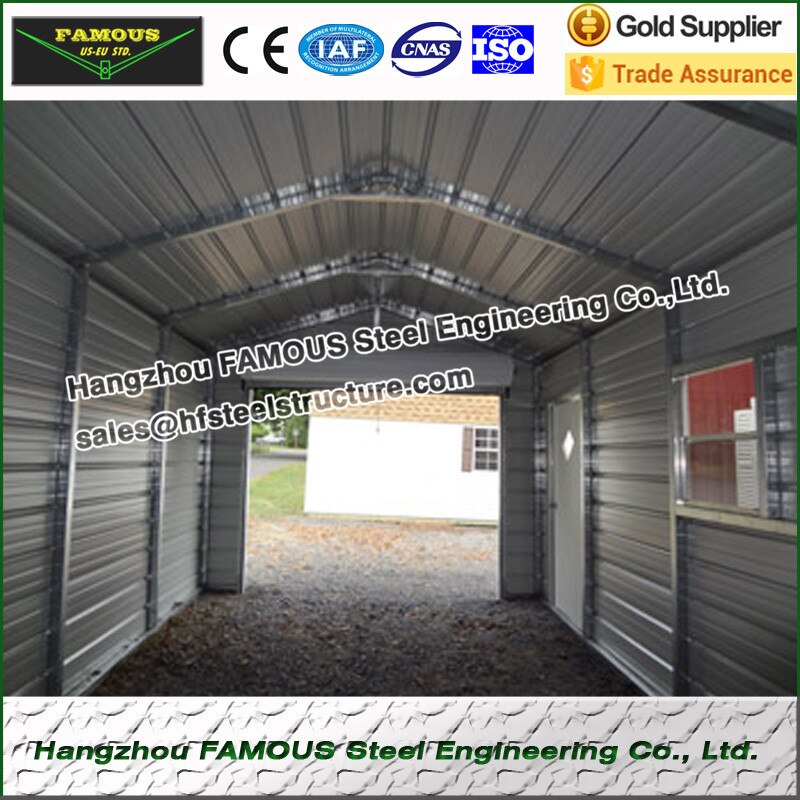 20ft*21ft*6ft prefabricate steel structure garage for carport - Image 2