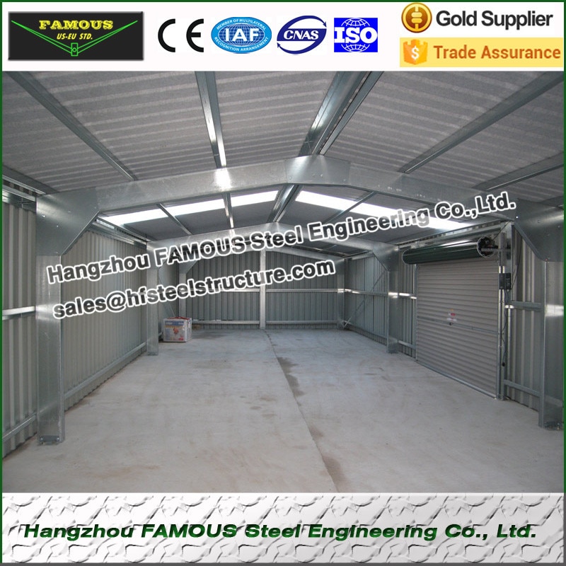 20ft*21ft*6ft prefabricate steel structure garage for carport - Image 5