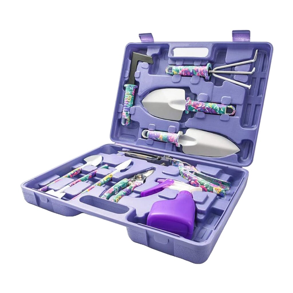 5/10PCS Garden Tools Set w/ Floral Print & Carry Case Gardening Gifts for Women - Image 2