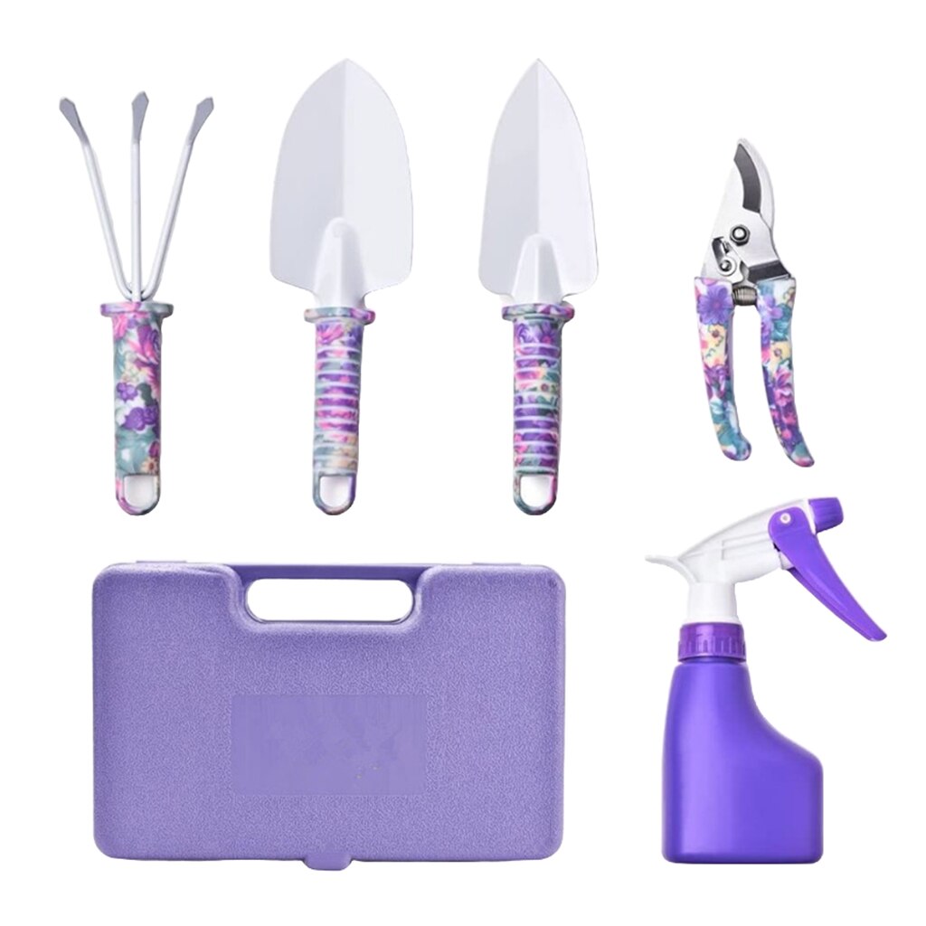 5/10PCS Garden Tools Set w/ Floral Print & Carry Case Gardening Gifts for Women - Image 4