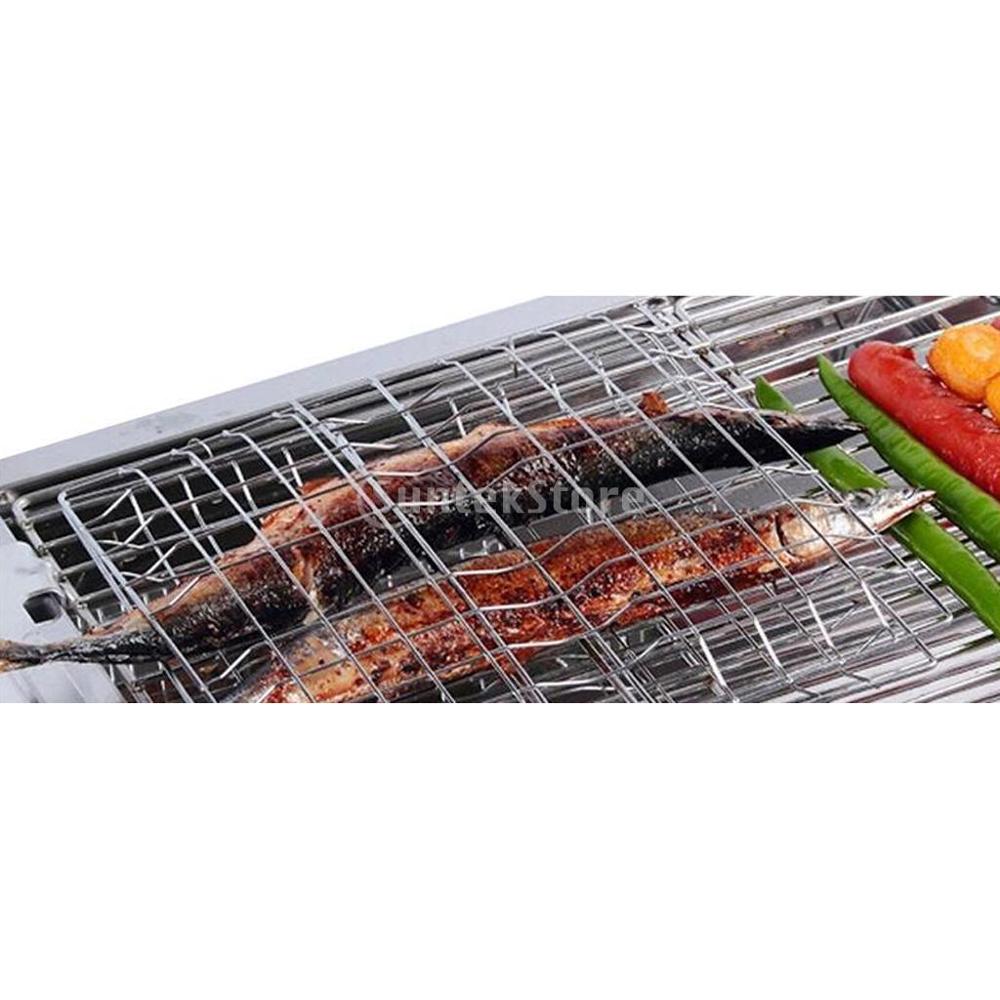 Portable Stainless Steel BBQ Barbecue Grilling Basket for Fish ,Vegetables - Image 5