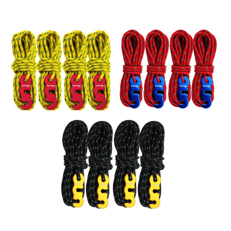 4x4m Reflective Wind Rope 3mm With Aluminum Alloy 3 Holes Buckle Adjuster Windproof Noose Tent Accessories - Image 3