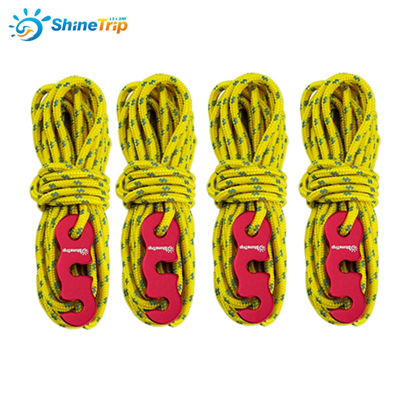 4x4m Reflective Wind Rope 3mm With Aluminum Alloy 3 Holes Buckle Adjuster Windproof Noose Tent Accessories