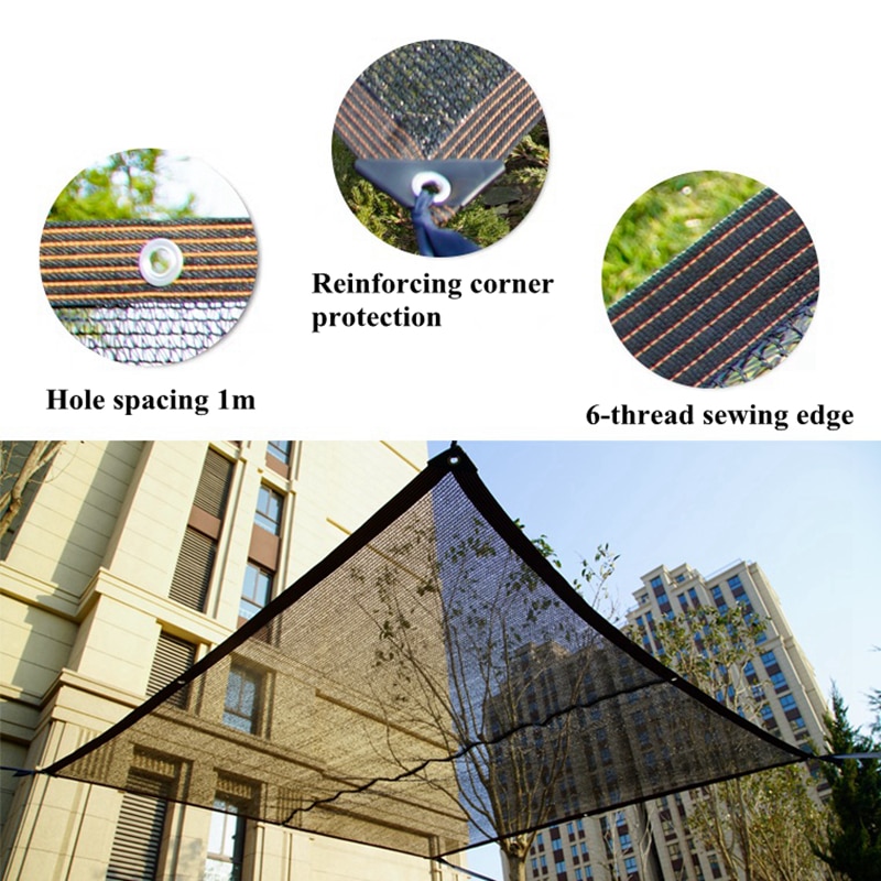 Black 3 Pin Anti-UV HDPE Shading Net Succulent Plant Sunshade Net Outdoor Swimming Pool Cover Sun Shade Net Shading Rate 50~55% - Image 2