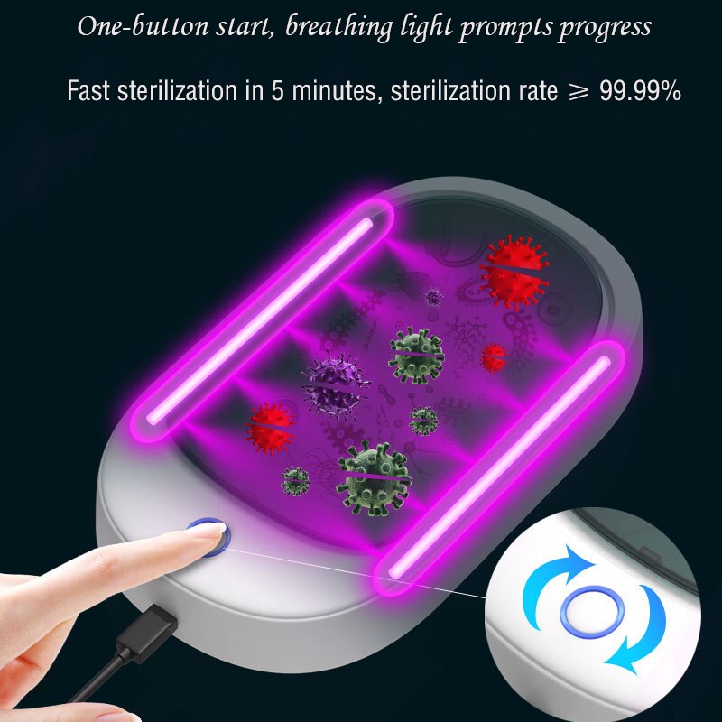 Portable UV Sterilizer Box UV Sanitizer Ultraviolet Sterilizer Facemask Disinfection Cabinet for Jewelry Watch Phone Sterilizer - Image 2