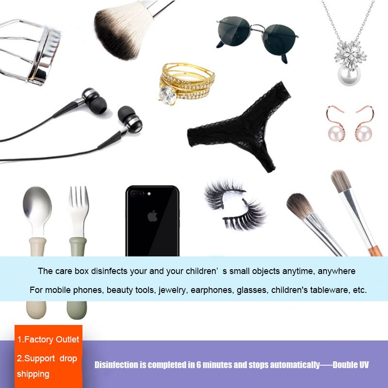 Portable UV Sterilizer Box UV Sanitizer Ultraviolet Sterilizer Facemask Disinfection Cabinet for Jewelry Watch Phone Sterilizer - Image 5